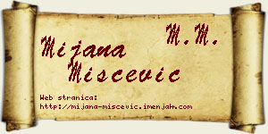Mijana Miščević vizit kartica